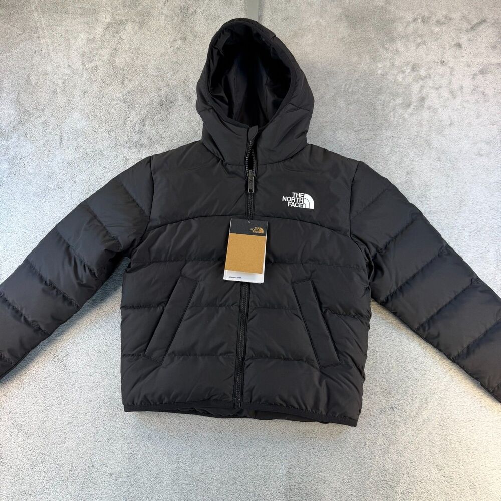 The North Face Boys Baltic Reversible Down Jacket Black Size S 7/8 NWT